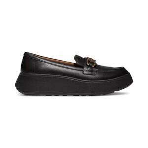 NEW FITFLOP women's f-mode square-chain leather loafers in black
